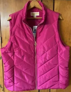 Michael Kors Women's Quilted Vest Pink XL, MSRP $125 - Picture 1 of 6