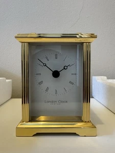 London Clock Company Brass Quartz Battery Carriage Clock 02053 - Picture 1 of 4