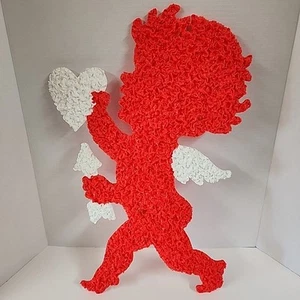 Vintage - geschmolzenes Kunststoff Popcorn - Amor - Valentinstag - 1970er - groß 21" - Bild 1 von 8