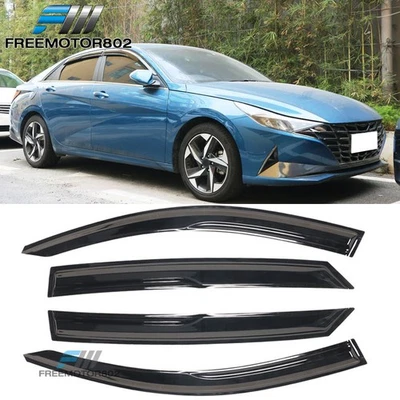 Se adapta a 21-25 Hyundai Elantra Sedán Estilo Mugen 4 piezas Viseras de ventana Protector de lluvia Foto 1 de 4