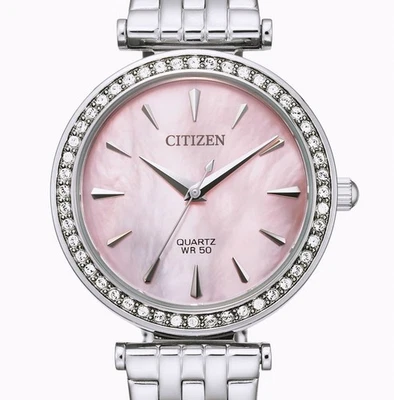 Topp-modische Citizen Edelstahl Quartz Damenuhr Perlmuttzifferblatt ER0210-55Y - Bild 1 von 4
