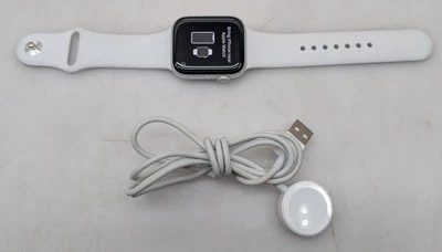 Apple Watch Series 4 44mm prata alumínio GPS + celular pulseira esportiva branca S/M como está! - Imagem 1 de 4