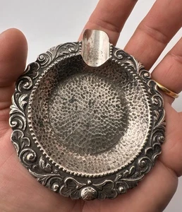 Ancien cendrier en argent 800 martelé poinçon d'orfèvre SP - Picture 1 of 12