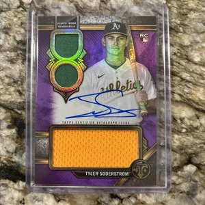 2024 Topps Triple Threads Tyler Soderstrom Rookie Patch Auto Amethyst #/75 A’s - Picture 1 of 2