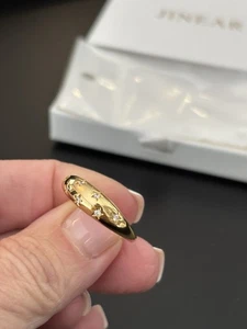 New Jinear Gold Plated Star Dome Ring w/ CZ Crystals Size 9 – Gift Boxed - Picture 1 of 3