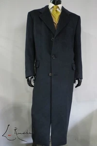 Abrigo Hickey Freeman Colección a Medida Azul Marino 100% Cachemira Pura 46 L - Imagen 1 de 14