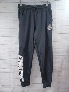 Real Madrid Joggers Sweatpants Youth L/G Black Drawstring Soccer - Picture 1 of 10
