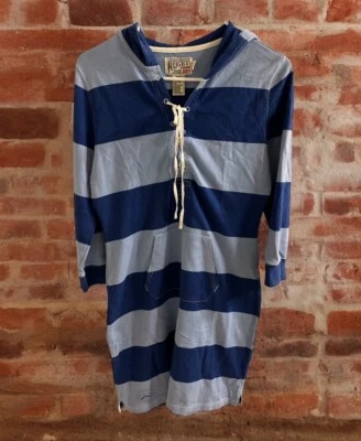 Vestido de Rugby Polo Ralph Lauren TALLA MEDIANA Azul Rayas De Colección 2004 Sudadera con Capucha Con Cordones Foto 1 de 4