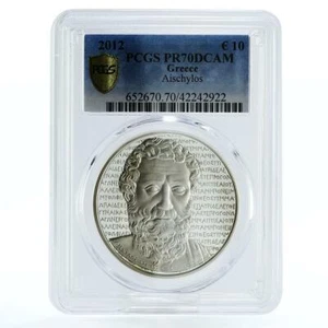Greece 10 euro Hellenic Culture Tragedians Aeschylus PR70 PCGS silver coin 2012 - Picture 1 of 2