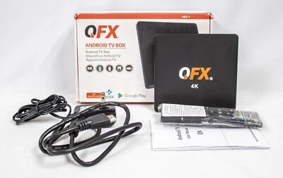 QFX ABX-9: Android TV Box with Remote Control - Black - Image 1 of 4