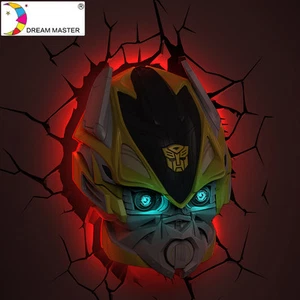 Lámpara de pared 3D Deco FX Transformers Bumblebee Night Light - sin pegatina de grietas