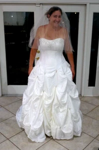 Alfred Angelo Strapless Wedding Dress Style RN 24766 Size 8/ 10 /12 ADJUSTABLE - Picture 1 of 24