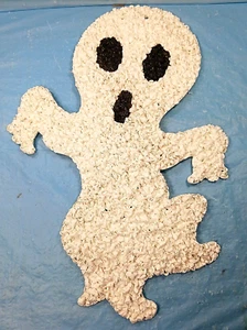 Vintage Melted Plastic Popcorn Ghost Halloween Decor. - Picture 1 of 3