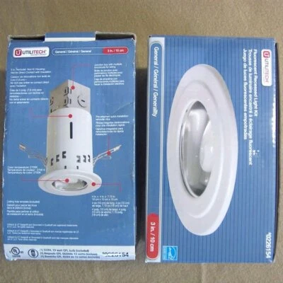 K515J Lot of 2 Utilitech Fluorescent Recessed Light Kit White 13W GU24 3"CFL New - Image 1 of 4