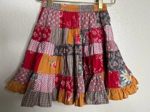 Room Seven Girl's Multi Colored Ruffled Tiered Patchwork Skirt Size 5 Cotton - Picture 1 of 8