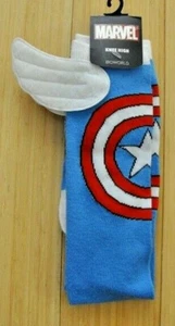 Chaussettes CAPTAIN AMERICA Crew HOMMES MARVEL sous licence rouge blanc bleu bouclier ailes neuves dans leur emballage - Photo 1/4