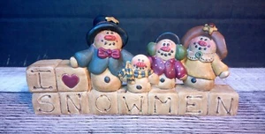 I Love Snowmen Blocks snowman family SUZI Blossom Bucket #1 - Picture 1 of 5