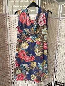 JOULE Ladies A-Line Multicolour Sleeveless Floral Dress, UK Size 14 Length 105cm - Picture 1 of 11