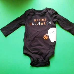 UNISEX INFANT CARTER'S MY FIRST HALLOWEEN GHOST SIZE 6 MONTHS BLACK BODYSUIT NEW - Picture 1 of 12