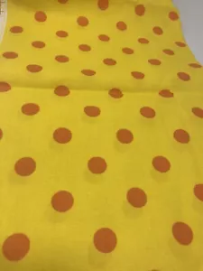 Yellow Orange Polka Dot Canvas Fabric Upholstery Weight Cotton *Read Desc 29" F5 - Picture 1 of 4