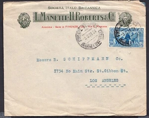 Italia 262 (SCV $45.00) en portada publicitaria a Los Ángeles, CA, 1931 - Imagen 1 de 1