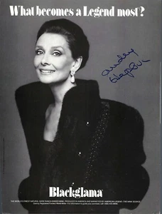 Vintage Blackglama Mink Original Magazine Print Ad, Audrey Hepburn, SIGNED, 1987 - Picture 1 of 2