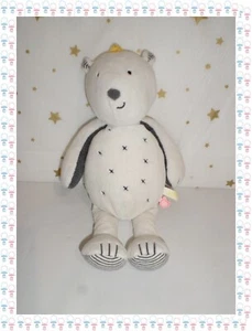 ⑫ - Doudou Peluche Ours Sam Timeless Blanc Gris Taupe Noukies Noukie's - Foto 1 di 4