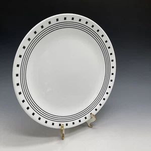 (1) Corelle City Block SPEISETELLER schwarz Quadrate & Linien Vitrelle USA - Bild 1 von 4