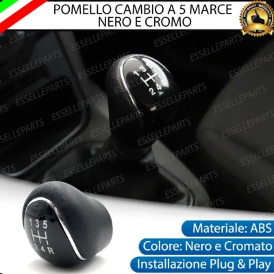 POMELLO LEVA CAMBIO A 5 MARCE NERO E CROMATO IN ABS PER FORD C-MAX MK2 - Immagine 1 di 4