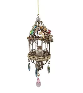 Colección Katherines Metal Oro Brillo Joyas Redondo Jaula Pájaros Adorno - Imagen 1 de 11