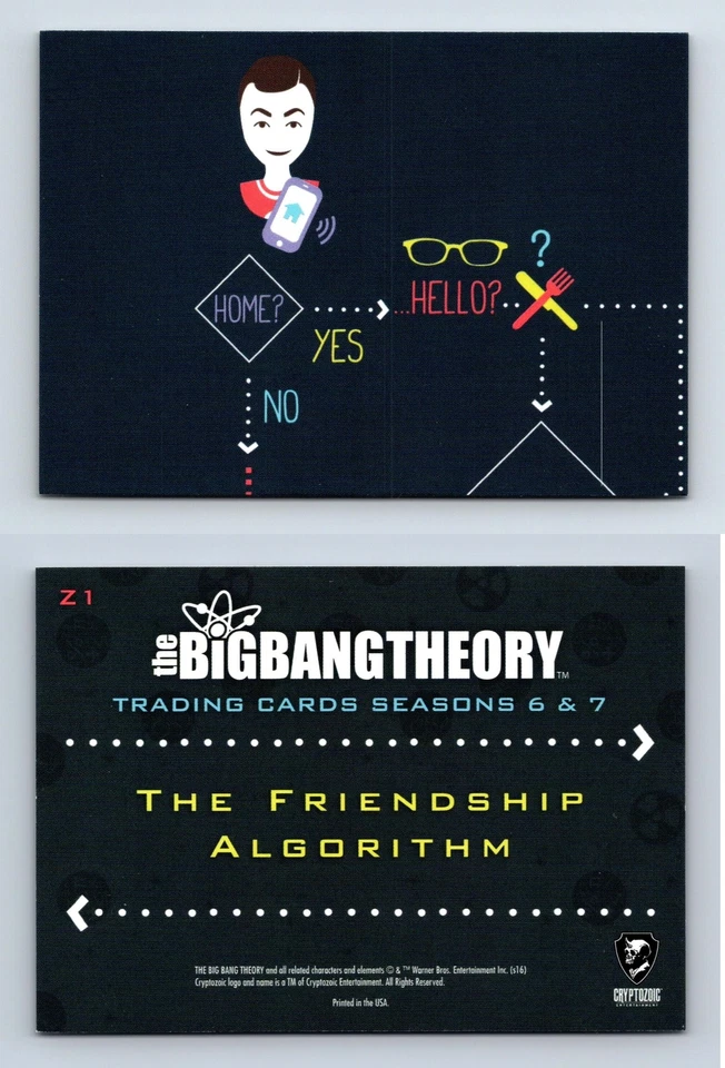 Big Bang Theory #Z1 Season 6/7 Cryptozoic 2016 Friendship Algorithm Puzzle Card - Image 1 of 1
