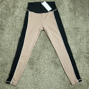 ALL FENIX Ivy Leggings Women Medium Taupe Black 7/8 Leggings AF-S122 $88 MSRP - Picture 1 of 17