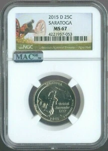 2015-D SARATOGA Park Quarter NGC MS-67 MAC Quality ✔️ - Picture 1 of 2