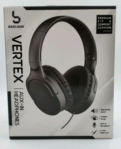 Bass Jaxx Vertex Stereo Kopfhörer schwarz integriertes Mikrofon NEU - Bild 1 von 4