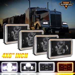 AUXBEAM 4pc 4x6" LED Headlight for Kenworth T800 T400 T600 W900B Classic 120/132 - Picture 1 of 12