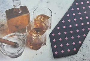 Foulard Pink Dot Tie 100% Silk Twill Vineyard Vines Designer Skinny Necktie 58" - Picture 1 of 10