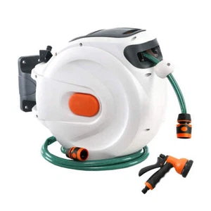 Greenfingers Water Hose Reel 20M Retractable Garden Spray Gun Auto Rewind - Picture 1 of 7