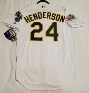 AUTHENTIC MAJESTIC 60 4XL RICKEY HENDERSON OAKLAND A'S ATHLETICS FLEXBASE Jersey - Picture 1 of 6