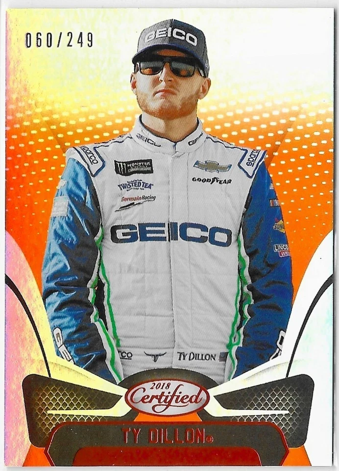 2018 Panini Certified Racing Orange TY Dillon Card /249 #20 - Image 1 of 1
