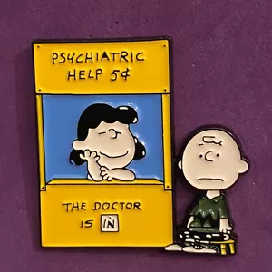 Pin, Badge, Anstecker, Peanuts, Charlie Brown & Lucy van Pelt - Bild 1 von 2
