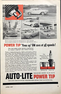 1957 Auto-Lite Spark Plug Automobile Print Ad 6x9” Chevy Cadillac Pontiac PMM 5