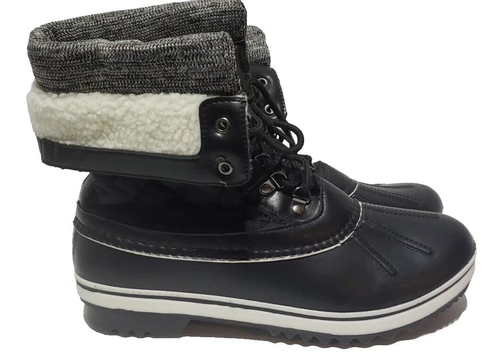 Botas de invierno para mujer Forever de piel sintética negras talla 11 nuevas sin caja Foto 1 de 4