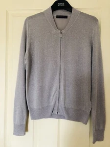 Marks And Spencer Silver Sparkly Zip Up Cardigan Size 12 - Picture 1 of 7