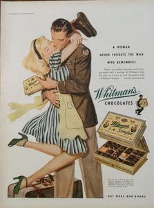 1944 de colección Whitmans Chocolates WWll soldado regresa a casa de la guerra - Imagen 1 de 1