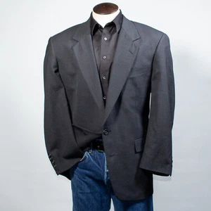 Austin Reed Sport Coat Dark Gray Glen Check Plaid Men's 44R - Picture 1 of 9