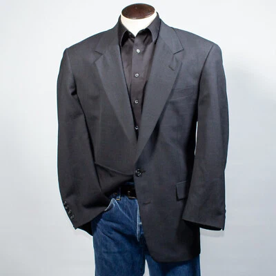 Austin Reed Sport Coat Dark Gray Glen Check Plaid Men's 44R - Image 1 of 4