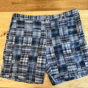 L.L. Bean Women's Blue Plaid Madras Patchwork Shorts Favorite Fit 24W Cotton - Picture 1 of 6