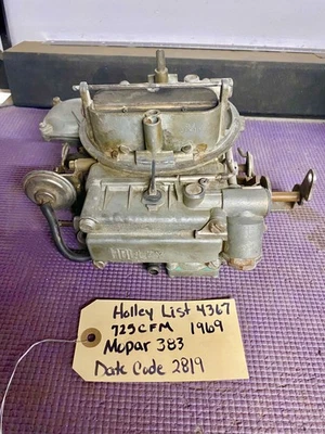 Carburador Holley Mopar 1970 383 4 velocidades 4 barriles Cuda Road Runner LISTA-4367 69 Foto 1 de 4