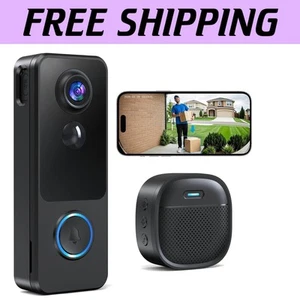 All-Weather 180° Wireless Doorbell Camera - Battery & Solar Powered with Alerts - Picture 1 of 10