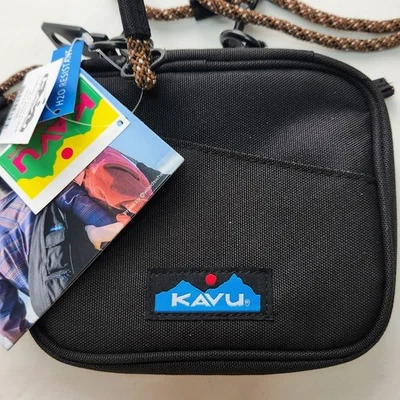 KAVU Safety Cove Carry Case Padded Crossbody JET BLACK Electronics Travel NWT - Image 1 of 4
